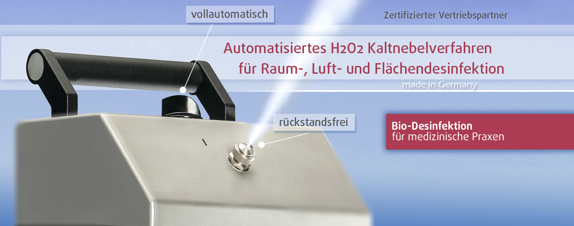 Wasserstoffperoxid Kaltnebelverfahren für Raum Desinfektion